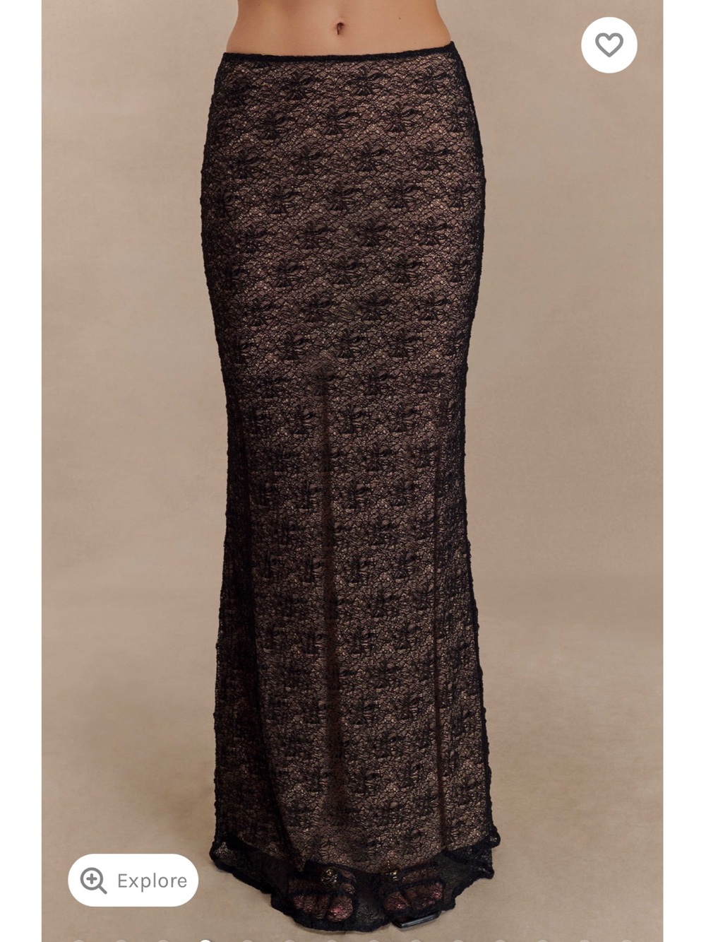 Meshki Black Lace Maxi Skirt
